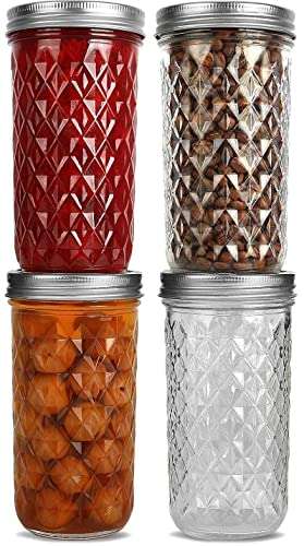 ZEPOLI - Glass Jar and Container Clear with Air Tight Lid Storage of Spices and Dry Fruit 4 pack (330 ML JAR) 1