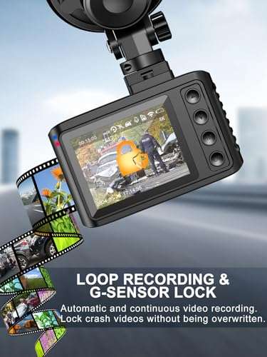 Beautlife Dash Cam Front and Rear, 4K/2.5K 30fps Dash Camera for Cars with 5GHz WiFi, 64GB SD Card, 2’’ IPS Screen, Night Vision, 170°Wide Angle, Loop Recording, G-Sensor, Parking Monitor, Black 5