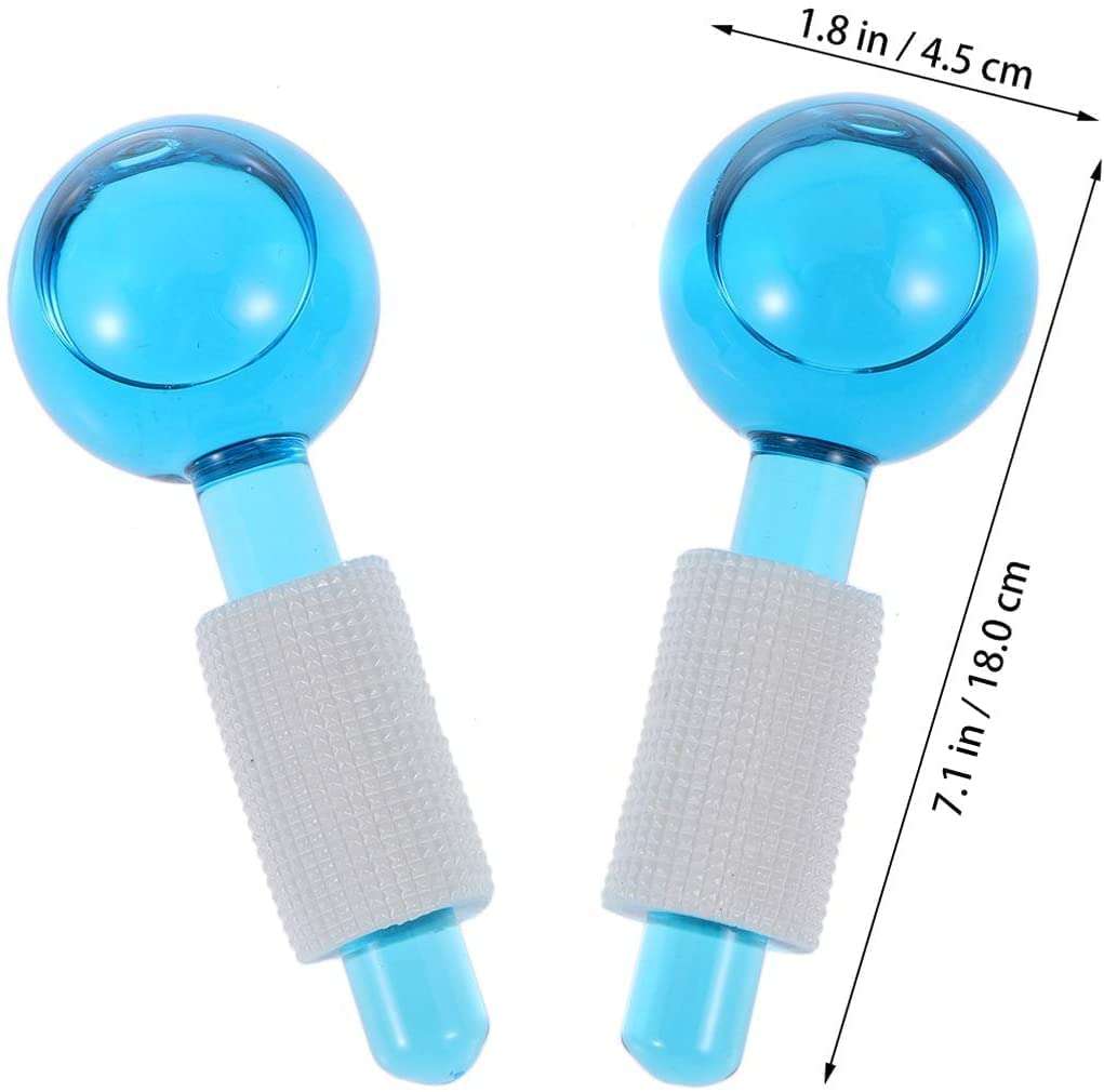 VEDHAK 2PCS Ice Roller Globes Facial Roller Cold Skin Massagers Crystal Glass Ball for Redness Soothing Anti Ageing Wrinkles Soothing Firming Skin Energy BeautyFace Wrinkle Remover Beauty Care Tool 5