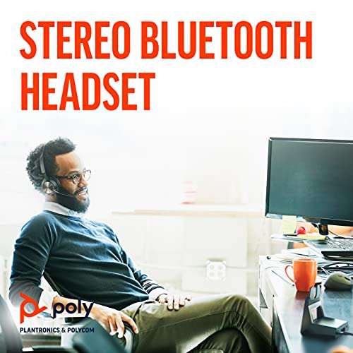 Plantronics Poly-Voyager Focus 2 Office Usb-A ()-Bluetooth Dual-Ear (Stereo) Headset With Boom Mic-Usb-A Pc/Mac/Desk Phone Compatible-Active Noise Canceling-Works With Teams, Zoom & More-On Ear 2