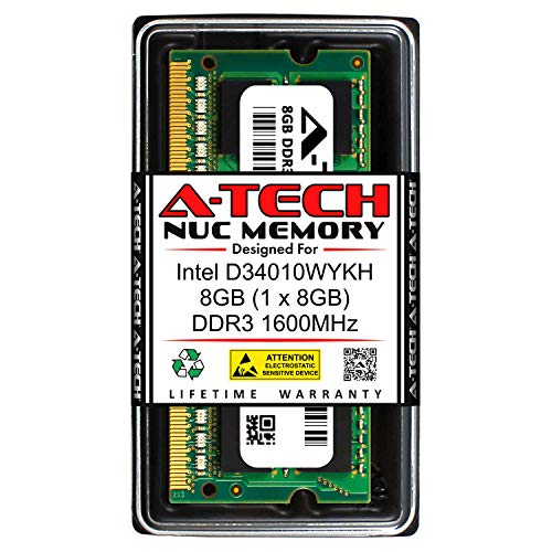 A-Tech 8GB RAM for Intel D34010WYKH NUC Kit | DDR3/DDR3L 1600MHz PC3-12800 1.35V SODIMM Memory Upgrade Module 1