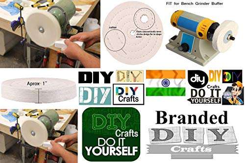DIY Crafts Extra Thick Buffing Polishing Wheel 4/5/6"inch ( 50 Ply ) Bench Grinder Tool 1/2" Arbor Hole Polishing Pad For Bench Grinder, 1/2" Arbor Hole 1"inch Thick (Pack Of 2 Pcs, 6"inch 1x Polishing Compound) 6