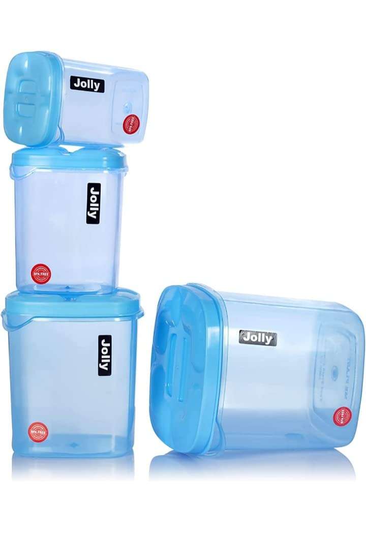 Storage Container - 500 ml, 1000 ml, 1500 ml, 2000 ml Plastic Grocery Container (Pack of 4, Blue) (8) 3