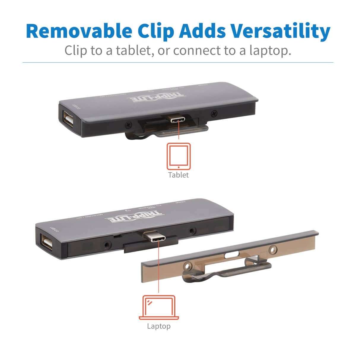 Tripp Lite USB-C Dock with 4K HDMI, USB-A, Memory Card Slots, PD Charging, Portable Hub, Thunderbolt 3 Compatible, Gray (U442-DOCK15-S) 5