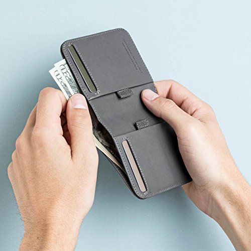 Distil Union Wally Agent Minimalist Bifold Genuine Leather Wallet (Slate) 3