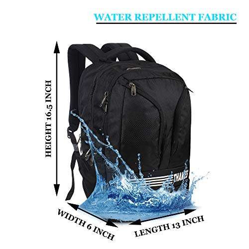 Thames URBAN Backpack with Laptop Sleeve with Rain Cover Imported Fabric Specious Lightweight Water Resistant Casual Bag | Laptop Backpack | Travel Backpack (AT Laptop-Black) 6
