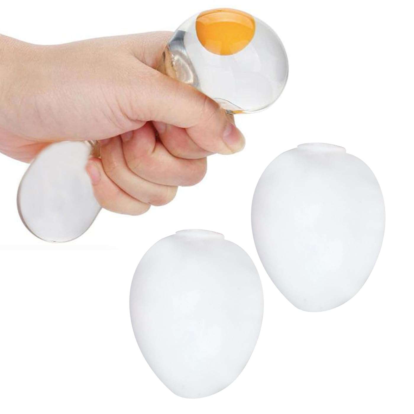 KAVIN Stress Buster Egg Shape Squishy Toy Hand Exercise Squeeze Ball for Kids and Adults Combo of 4 (Colours May Be Vary) 5