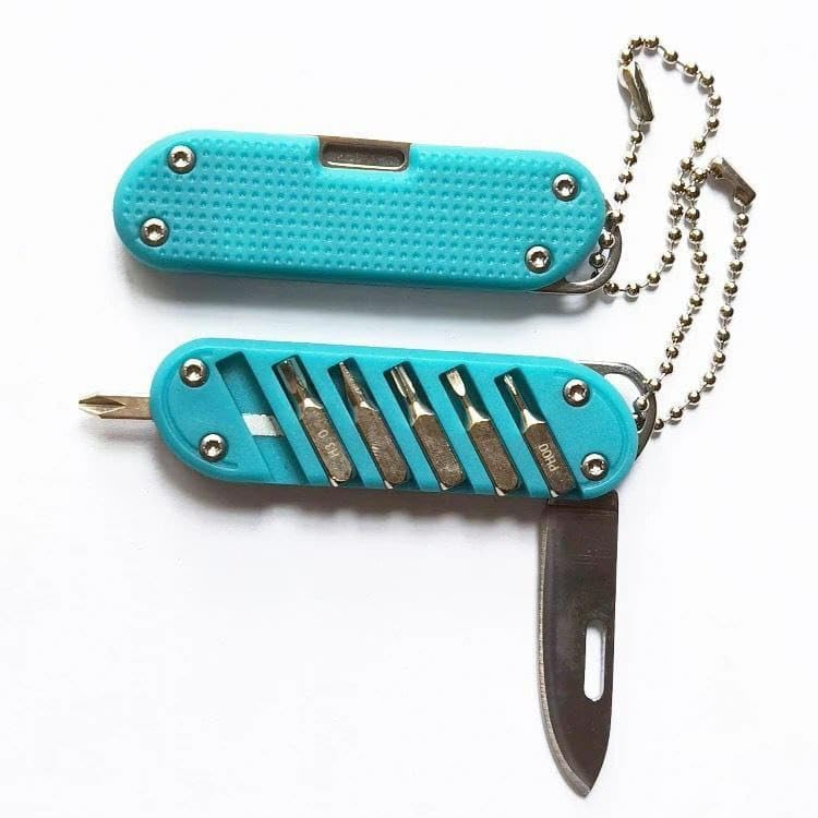 VATTU Multipurpose Cutting Tool,Mini EDC Tool Keychain Adjustable Screwdriver for Travel-Camping-Outdoor,Magnetic Driver Combo Bit Storage Set. Pocket Cutter 6-Bit Screwdriver 1
