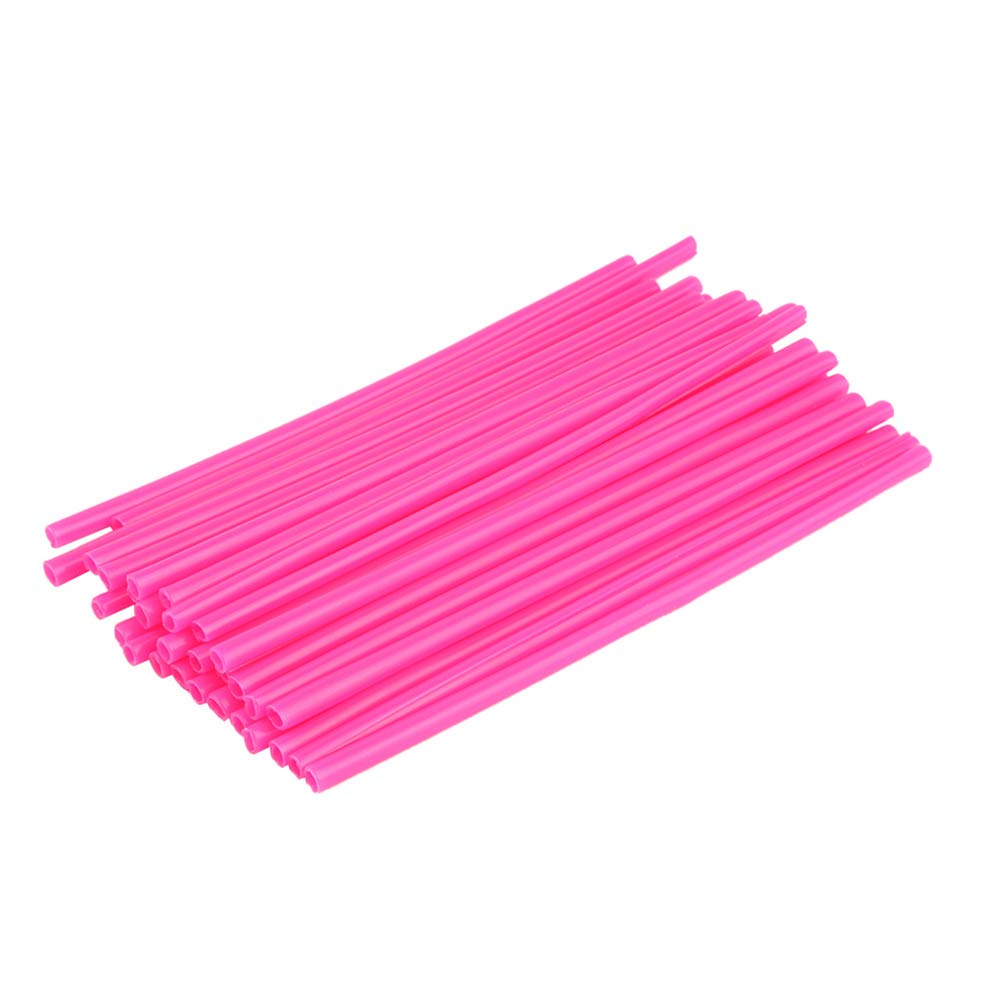 AKOAK 36 Pcs Motorcycle Wheel Spoke Protector Wraps Rim Skin Trim Covered Tube Sleeve Motocross Bike Trim Accessories (Rose red)