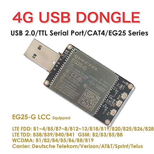EXVIST 4G LTE USB Dongle W/EG25-G LCC IoT/M2M-optimized LTE Cat 4 Module SIM Card Slot GPS for Global 2