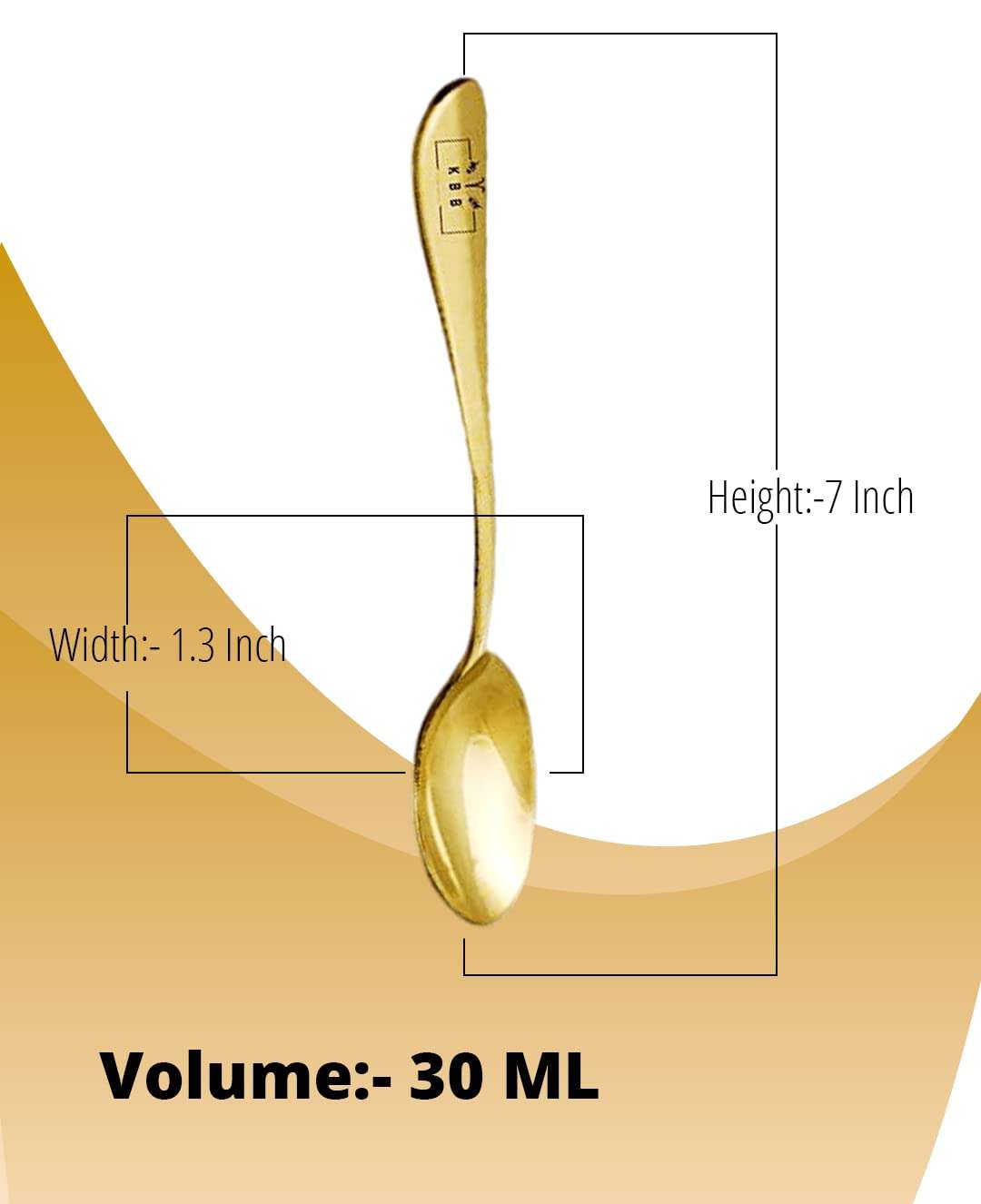 KBB Brass Spoon Premium Plain (Pack of 6) 5