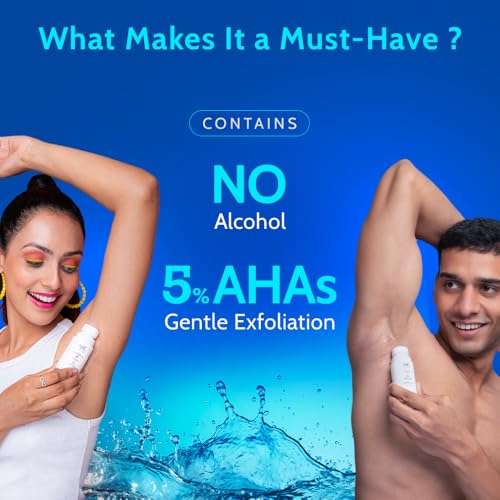 Chemist at Play UnderArm Roll-On with 5% AHA, Lactic Acid & 1% Mandelic Acid | Prevents Body Odour, Brightens Skin & Exfoliates Underarm | For Sensitive Skin | Aqua Fragrance | Alcohol Free - 40ml 4