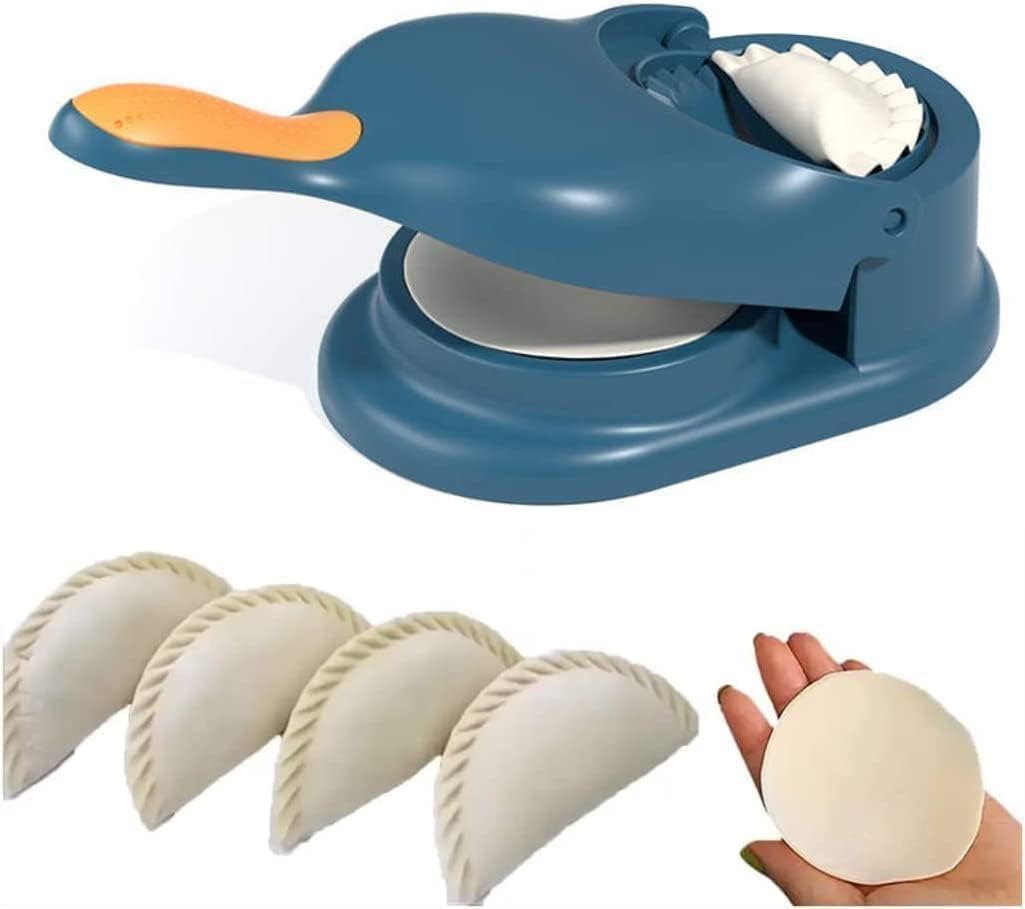 2 in 1 Dumpling Maker Ghughra Momos Maker Machine, Skin Press Mould for Gujiya Ghughra Mould Machine, Kitchen Dumpling Making Tool with Dumpling Puri Maker 1