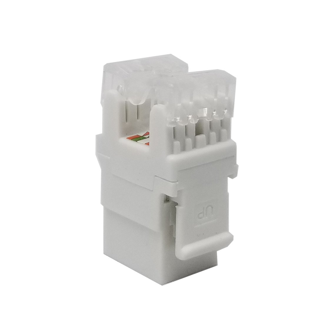 LOGICO 25 Pack lot Keystone Jack Cat6 White Network Ethernet 110 Punchdown 8P8C 180° 3