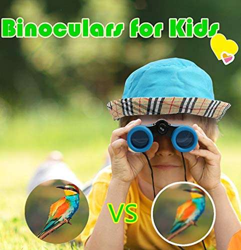 Scotamalone Kids Binoculars Shock Proof Toy Binoculars Set for Age 3-12 Years Old Boys Girls Bird Watching Educational Learning Hunting Hiking Birthday Presents 3