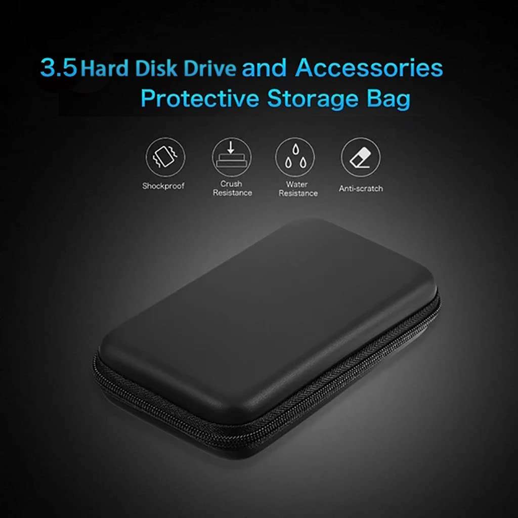 Psdndeww EVA Hard Carrying for Case for Portable External Hard Stoarage Box Black Disk USB Cable 6