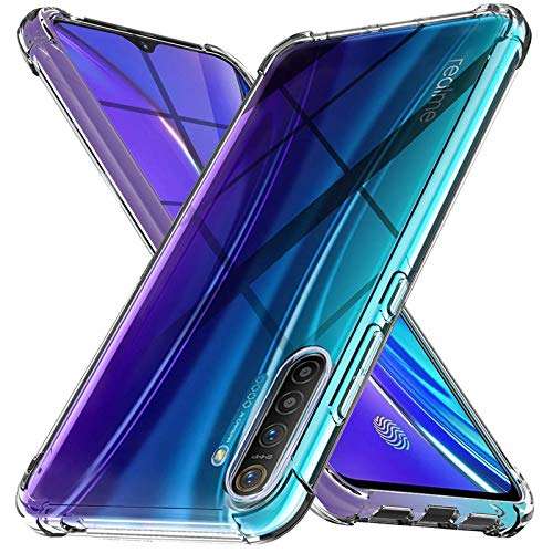 ConnectPoint Silicone Perfect Fitting [Bumper] Hybrid Edge To Edge Side Protection Transparent Back Cover For Realme Xt/Realme X2 3