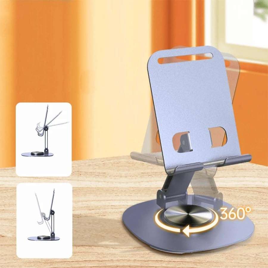 CozyCrest Mobile Holding Tabletop Stand, 360 Perfect View, Portable,Foldable Univarsal Mobile Stand Desktop Metal Body. 4