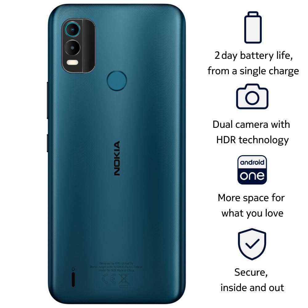 Nokia C21 Plus | Android 11 (Go Edition) | Unlocked GSM Smartphone | 2-Day Battery | Dual SIM | 2/64GB | 6.52-Inch Screen | Cyan | Not Compatible with Verizon or AT&T 2