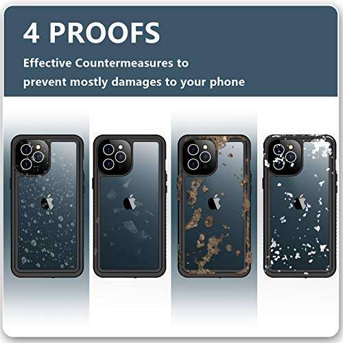 SPIDERCASE Designed for iPhone 12 Pro Max Case, Waterproof Built-in Screen Protector, Shockproof Full Body Cover Rugged Case for iPhone 12 Pro Max 6.7” 2020 Released (Green/Clear) 3