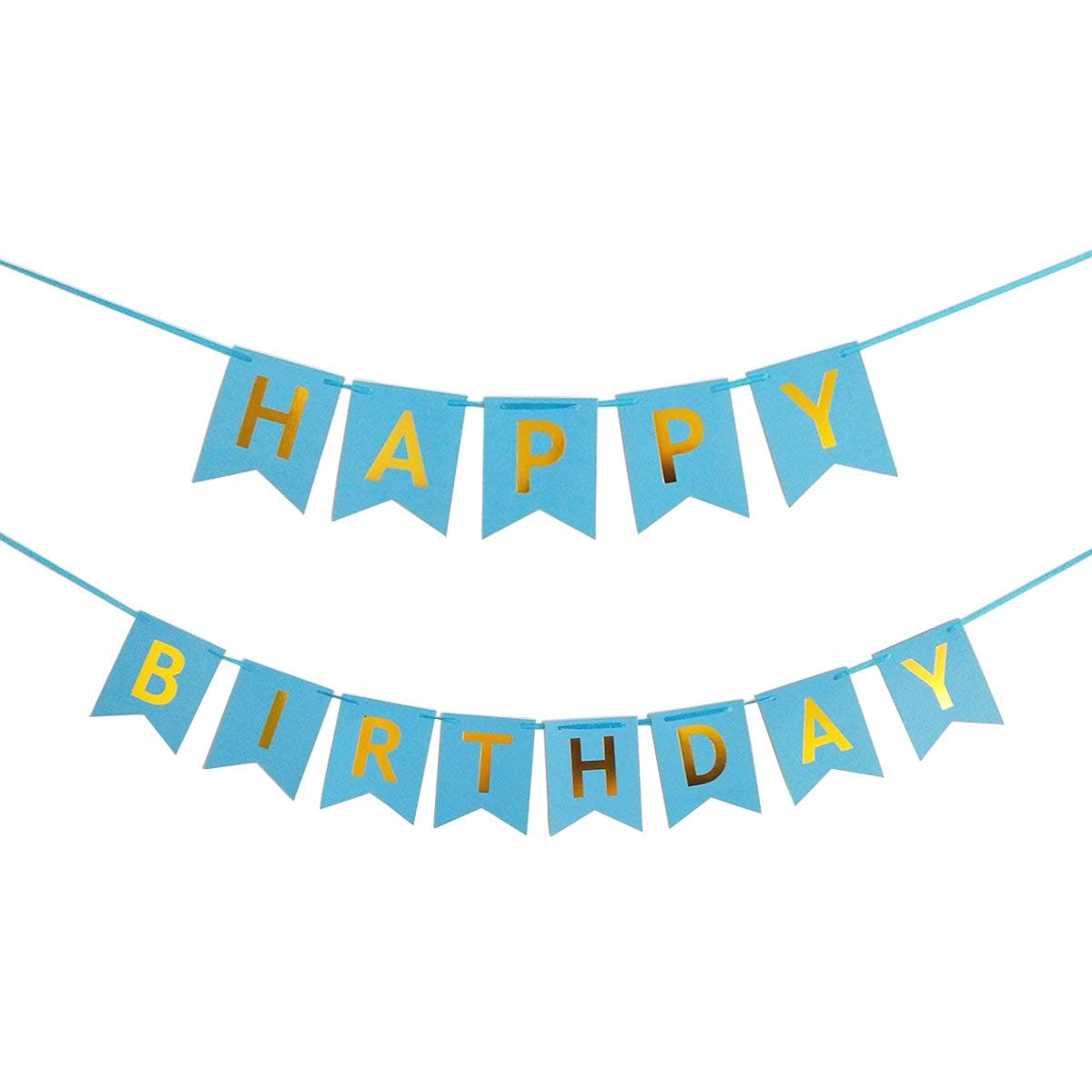 Theme My Party Blue and Silver Black with Blue Star foil Happy Birthday Banner Party Decorations 4