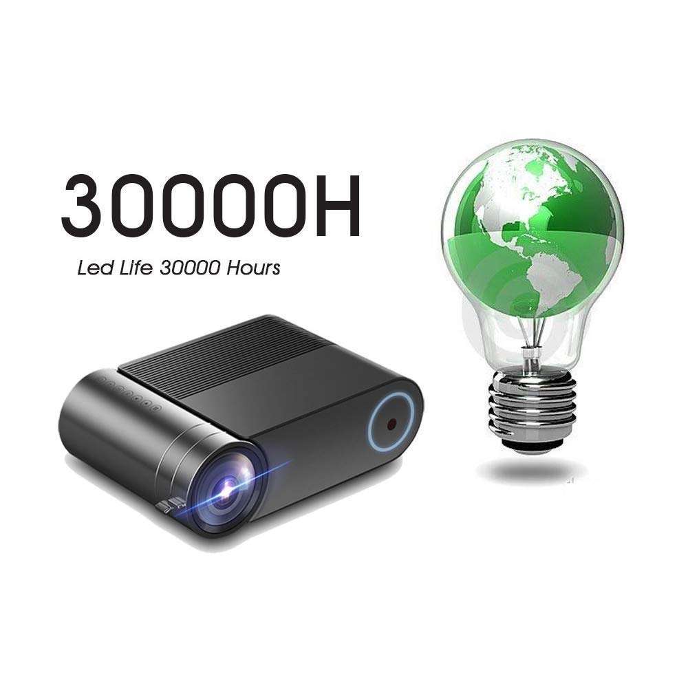 SAeWare Video Projector, 1080P Supported HD Movie Projector with Support HD 1080P, WiFi Small Home Smallature Screenless 6