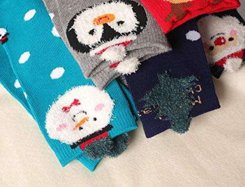 Yvinak Unisex Kids Cartoon Christmas Winter Cute Socks Children Toddler Girls Boys Xmas Funny Winter Warm Socks (Color c, 4-7 Years) 5
