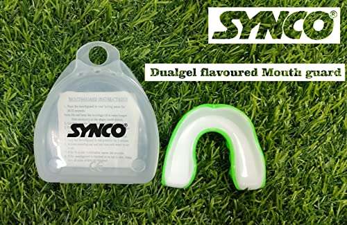 Synco Flavoured Mouth Guard/Gum Shield - for Boxing, Hockey, Judo, Karate Martial Arts and All Contact Sports| assorted color (Dual Gel, Senior) pack of 2 5
