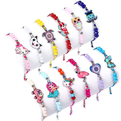 PALAY® Hand Bracelet for Kids Girls Stylish Unicorn Friendship Band Kids Bracelets for Girls Best Friend Bracelet Set Kids Party Gift Wrist Bracelet Hand Jewellery for Kids (Multicolor) - 12 Pieces 1