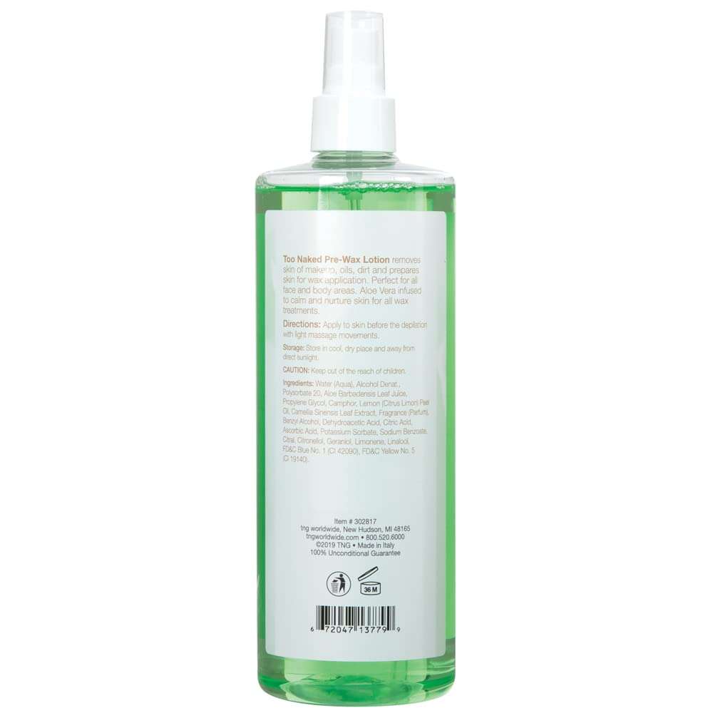 Too Naked Pre-Wax Lotion, Aloe Vera Infused, Removes Makeup, Oil and Dirt size 16.9 Ounces 3