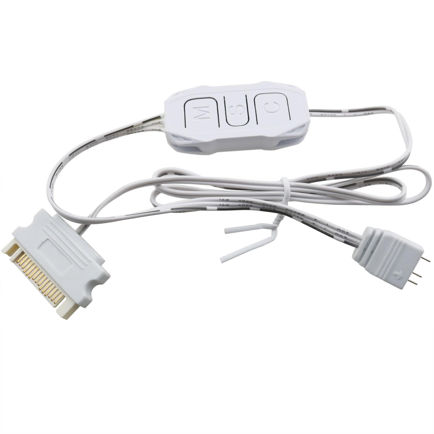 DGZZI ARGB PC Fan Controller 5V 3-Pin ARGB Controller Built in Light Effect Mode SATA for Power Supply Light Bar Lighting Board White