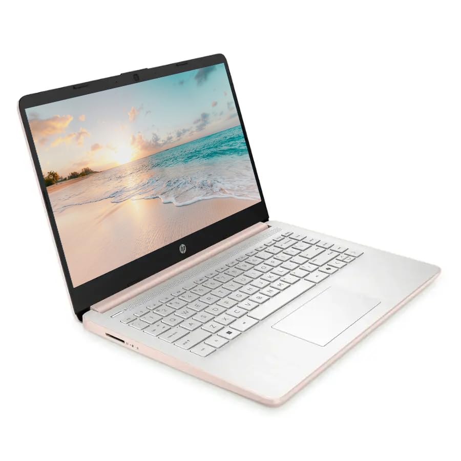 HP 14" LED Business Laptop Computer, 32GB RAM 640GB Storage (128GB UFS + 512GB SD Card), Intel Quad-Core N150, Windows 11 S & 1-Year Microsoft Office 365 Included, PLUSERA Earphones, Rose Gold 4