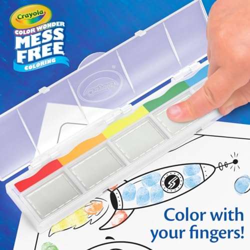 Crayola Color Wonder Mess Free Fingerprint Ink Painting Activity Set, Finger Painting Alternative, Toddler Coloring, Travel Activity, Gift for Toddlers 3