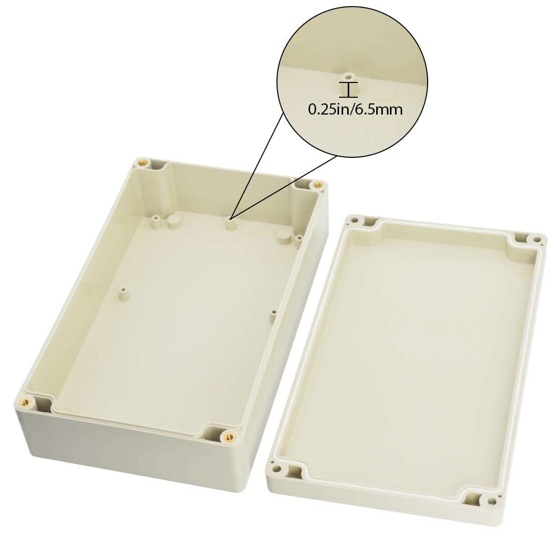 LeMotech Waterproof Dustproof IP65 ABS Plastic Junction Box Universal Electric Project Enclosure Pale Gray 7.9 x 4.7 x 2.2 inch (200 x 120 x 56 mm) 4