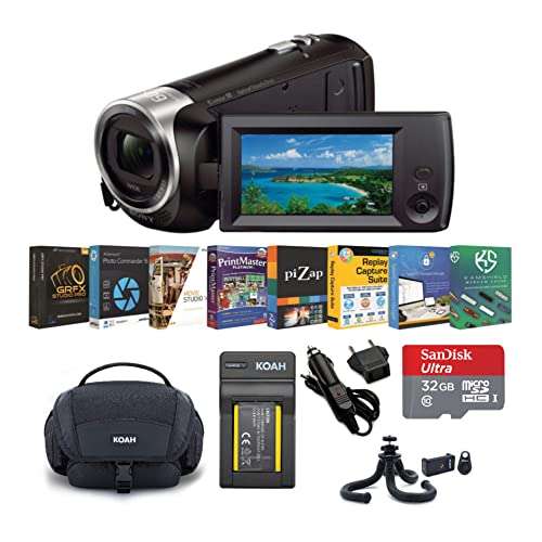 Sony HDR-CX405 1080p Full HD Handycam Camcorder Bundle with Camera Gadget Bag, Flex Pod Tripod, Replacement Battery, 32 GB MicroSD with SD Adapter, and Photo Software Suite (6 Items) 1