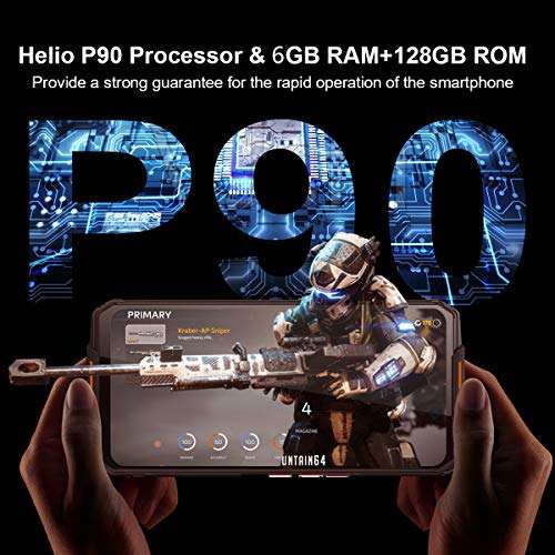 OUKITEL WP7 Unlocked Rugged Smartphone Night Vision Camera 8000mAh Battery 128GB+6GB Cellphone 48.0MP+16.0MP Global 4G LTE Octa-Core 6.5 inches GPS NFC 4
