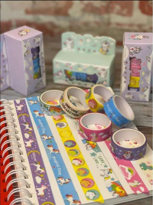 10 Piece Washi Tape roll (15mm * 3 Meter each) | Unicorn Tape,Unicorn Tape Cartoon Washi Decorative Tapes Adhesive Tape/Washi Tape Decorative Tapes for DIY Crafts Arts Scrapbooking Decorative tape 4