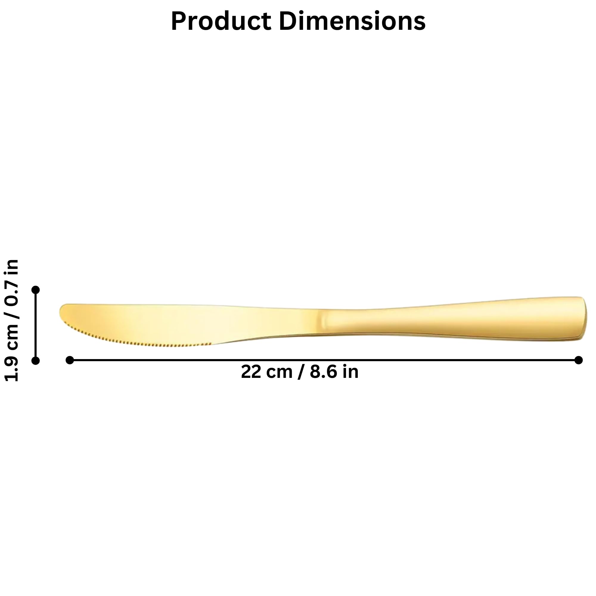 Shipnetic Golden 6-Piece Stainless Steel Cutlery Set Steak Knife Premium Dining Essentials-Stainless Steel Silverware Tableware[ Kitchen, Wedding, Restaurants,Gifting] Use 3