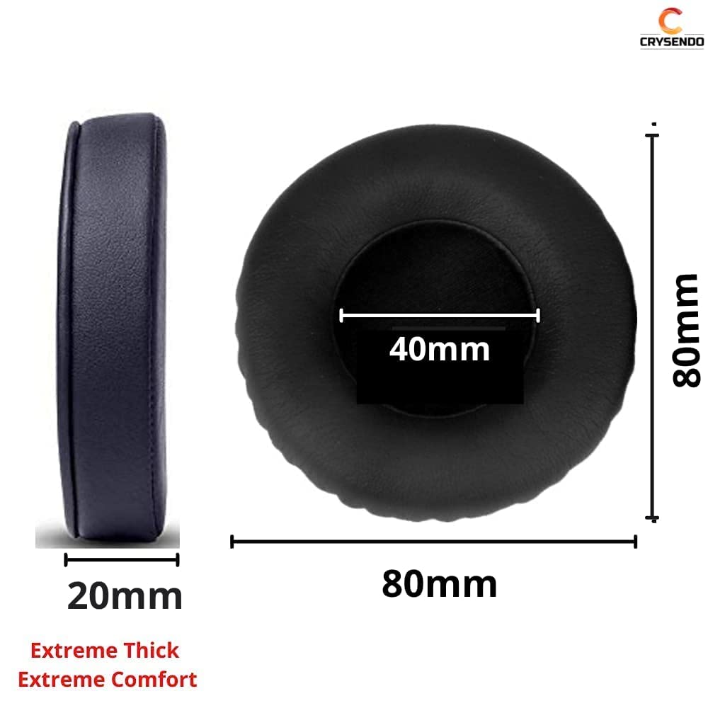 Crysendo Headphone Cushion Pad for Boat Rockerz 450 & 450 Pro | 80mm Replacement Headset Ear Cushion Pads | Protein Leather & Memory Foam Headphone Ear Cushion Cover Earpads (Black) 4