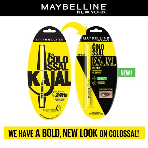 Maybelline New York Colossal Kajal, Intense Colour, Waterproof, Long lasting 24Hrs Stay, Black, 0.35g 5