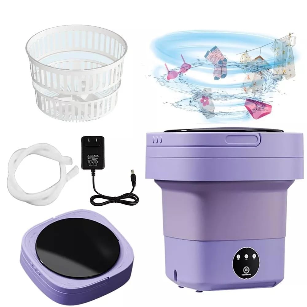 WELVIZHI SeMi AuToMaTiC FoLdInG 11L SmAlL MiNi WaShInG MaChInE WiTh DrYeR DeEp CLeAnInG FoR UnDeRwEaR WaShINg MaChInE ClOtHeS WaShEr4