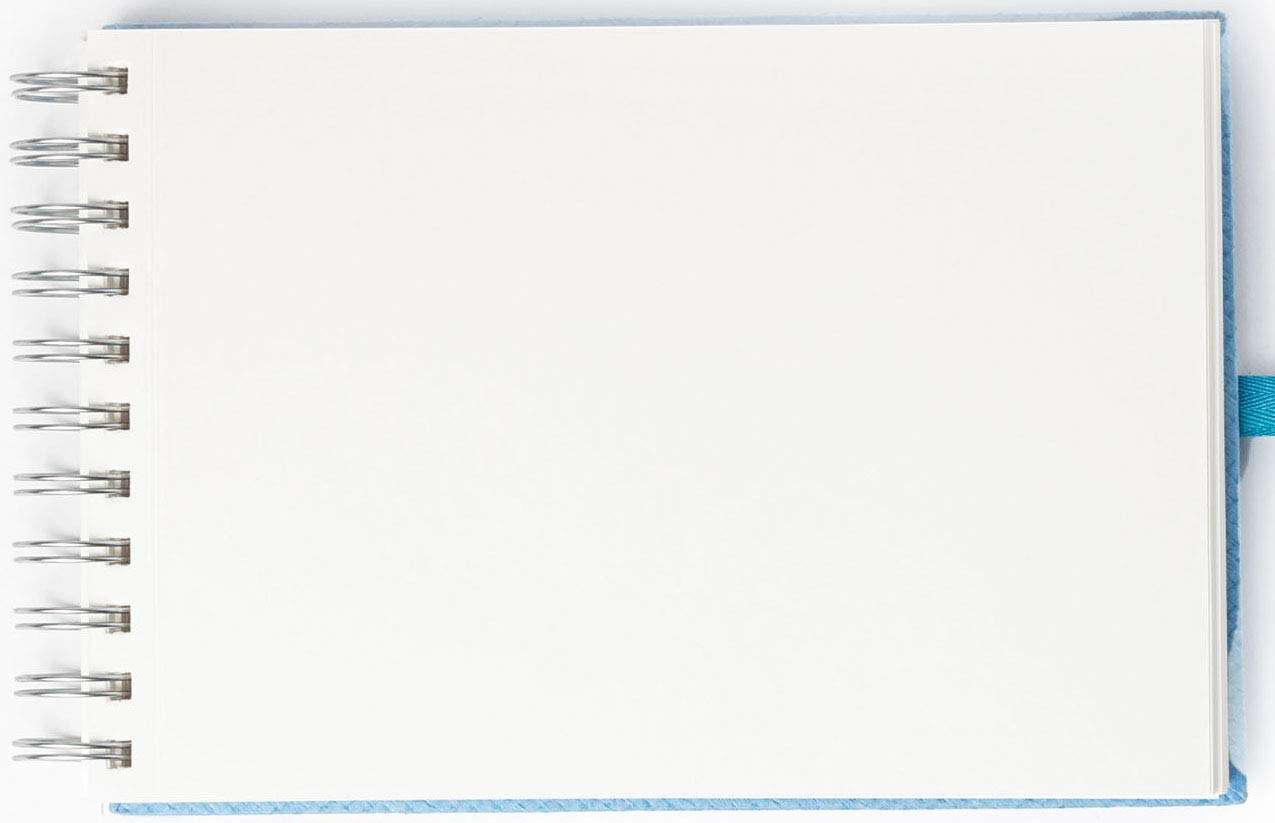 COMMA Abaca – Wire-O Bound Sketchbook with Ribbon Closure – A5 Size – 50 Sheets – 160gsm Anti-Ageing, Acid Free, Archival Grade Fine Grain Paper – Micro-Perforations for Easy Tear Off – (Sky Blue) 3