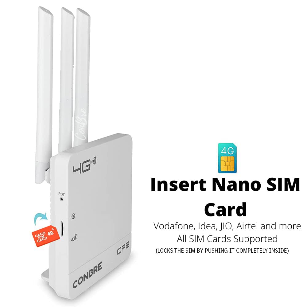 Conbre Cpe Mt-300H 5G&4G Mobile Sim Based Wi-Fi Router|No Configuration Required|With Micro Sim Card Slot|All 4G Sim Wifi Router,single_band,300 mbps 2
