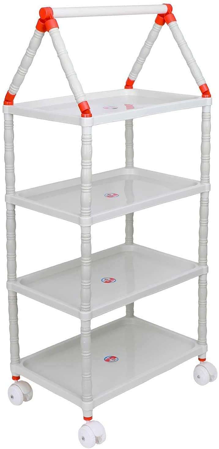 Baby Foldable Wardrobe, Multipurpose Printed Plastic Foldable Toy Wardrobe Storage Baby Almirah for Kids (4 Layer) 6