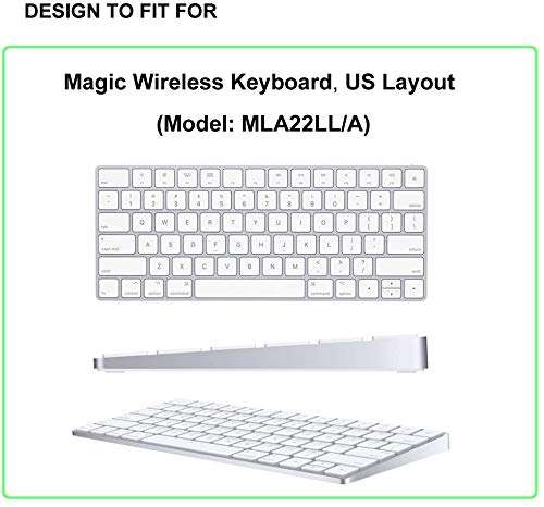 Laprite Ultra Thin Silicone Keyboard Protector Cover Skin for Apple iMac Magic Wireless Bluetooth Keyboard MLA22L/A (A1644, 2015 Released , U.S Layout, Semi-Transparent Clear ) 2