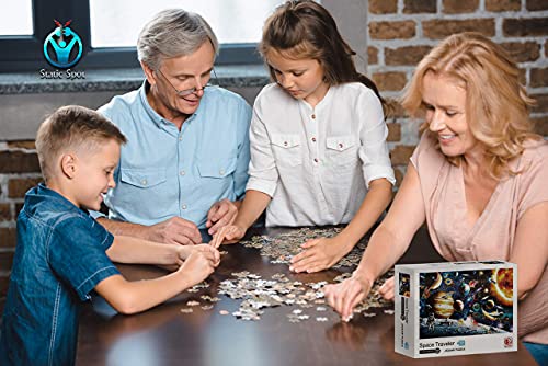 Static Spot Outer Space Puzzle - 1000-Piece Jigsaw Puzzles for Adults & Kids - Planets, Galaxy, Astronomy Design - Precision-Cut Board Pieces - Fun Mind Activity for Family, Friends - 27.56x19.69-Inch 6