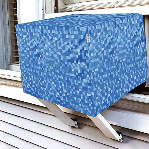 E-Retailer® Waterproof and Dustproof PVC Window Ac Cover Suitable for 1.5 Ton & 2 Ton (Color- Blue, Size-26x21.5x21.5 Inch)