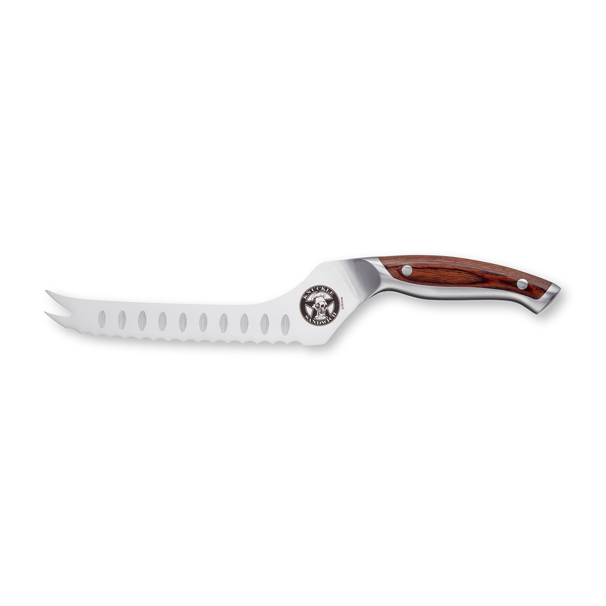 Ergo Chef Guy Fieri Knuckle Sandwich 4” Paring Knife & 6” Serrated Utility Knife Premium 7CR17MoV Stainless Steel, Hollow Ground Blade, Ergonomic Pakkawood Handle 6