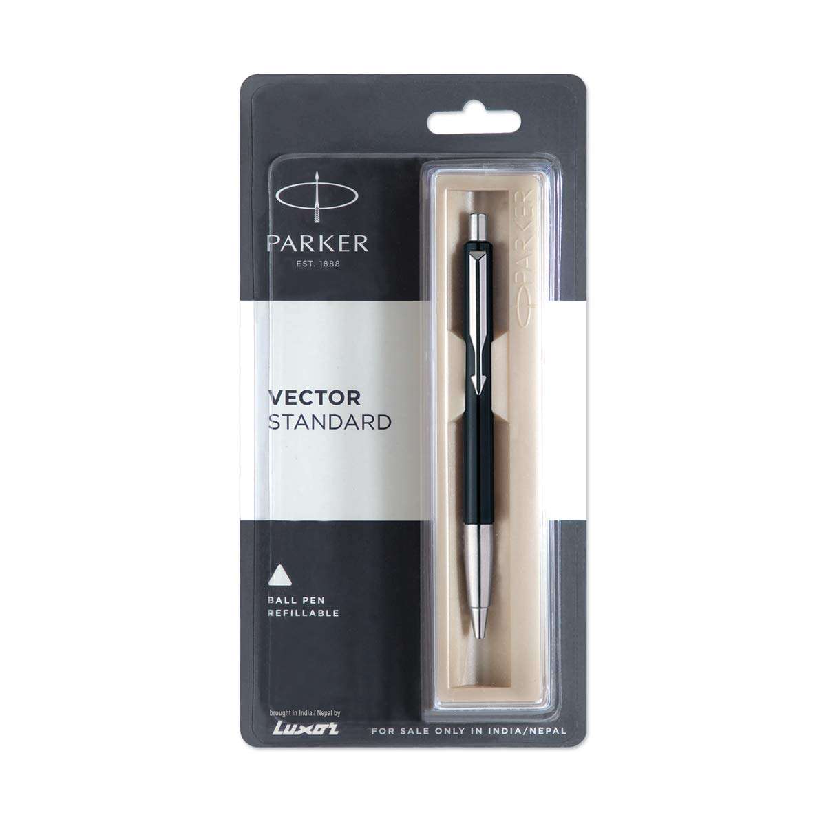 Parker Vector Standard Roller Ball Pen - Black Body & Parker Vector Standard Chrome Trim Ball Pen (Ink - Black) 4