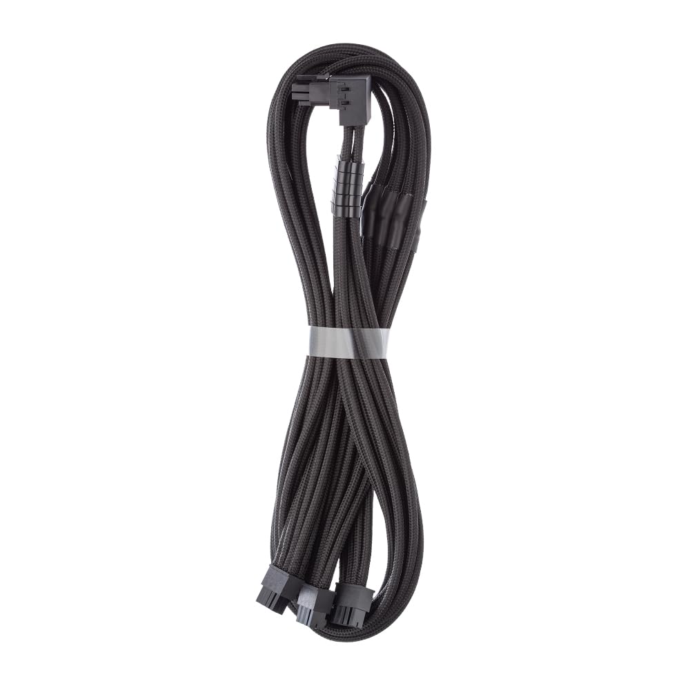 CableMod C-Series Pro ModFlex Sleeved 12V-2x6 12VHPWR 90° StealthSense PCIe Cable for Corsair Type 5 RMX Shift - Variant A (Black, 90° 16-pin to Triple 8-pin, 65cm) 1
